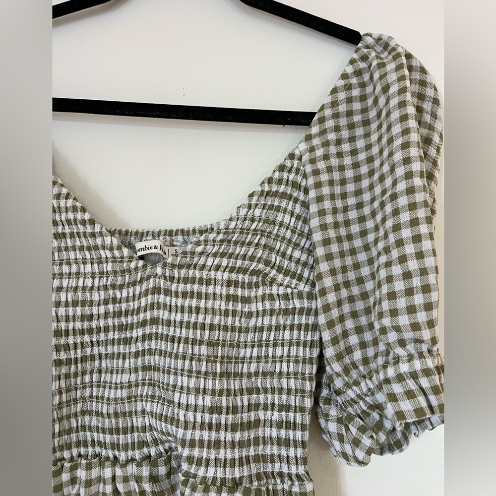 Abercrombie & Fitch Green and White Gingham Dress